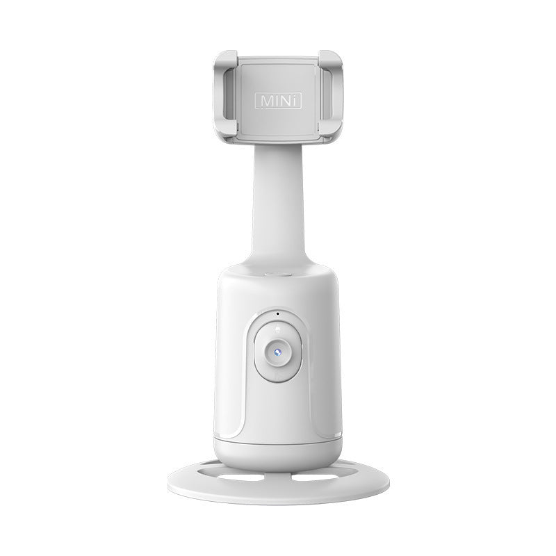 AI Auto Face Tracking Phone Holder with 360-degree smart rotation, gesture control, USB rechargeable battery, and tripod compatibility for vlogging and live streaming