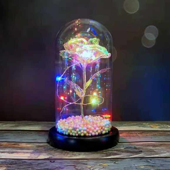 Eternal Rose Glass Dome decorative flower gift for weddings, Valentine's Day, anniversaries, and home décor