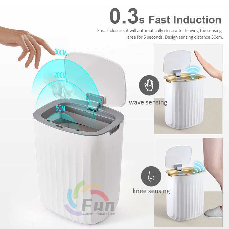 Smart Sensor Trash Can with automatic touchless lid for kitchen bathroom bedroom and office