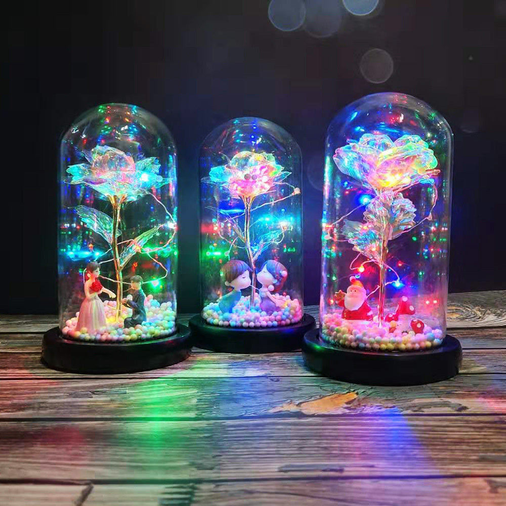 Eternal Rose Glass Dome decorative flower gift for weddings, Valentine's Day, anniversaries, and home décor