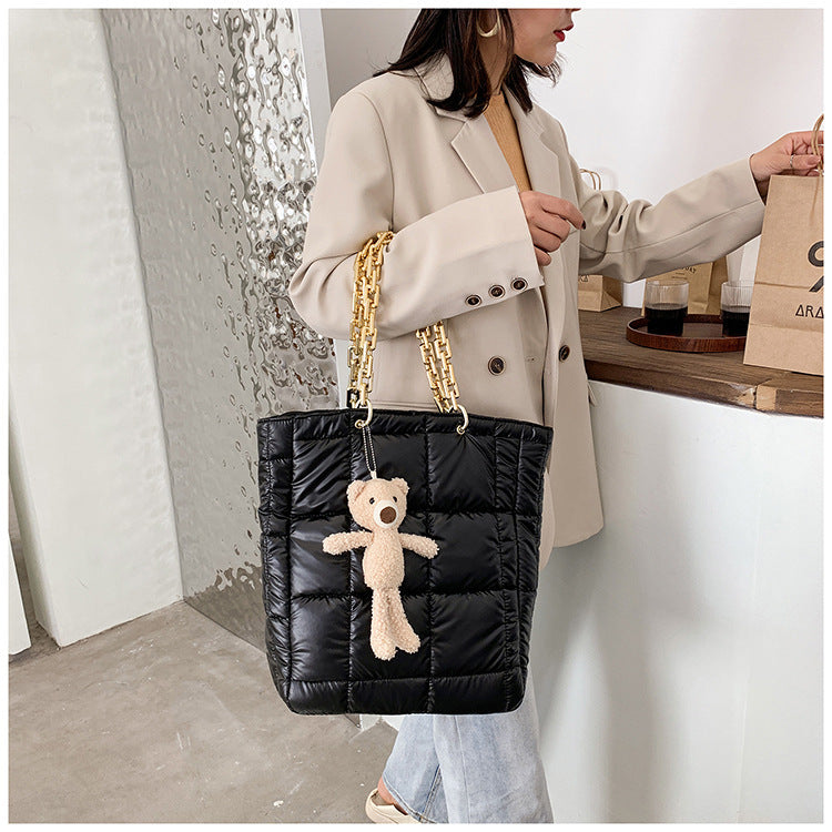Women Large Chain Shoulder Bag Fashion Leather Tote Bag Luxury Designer Style Bangladesh