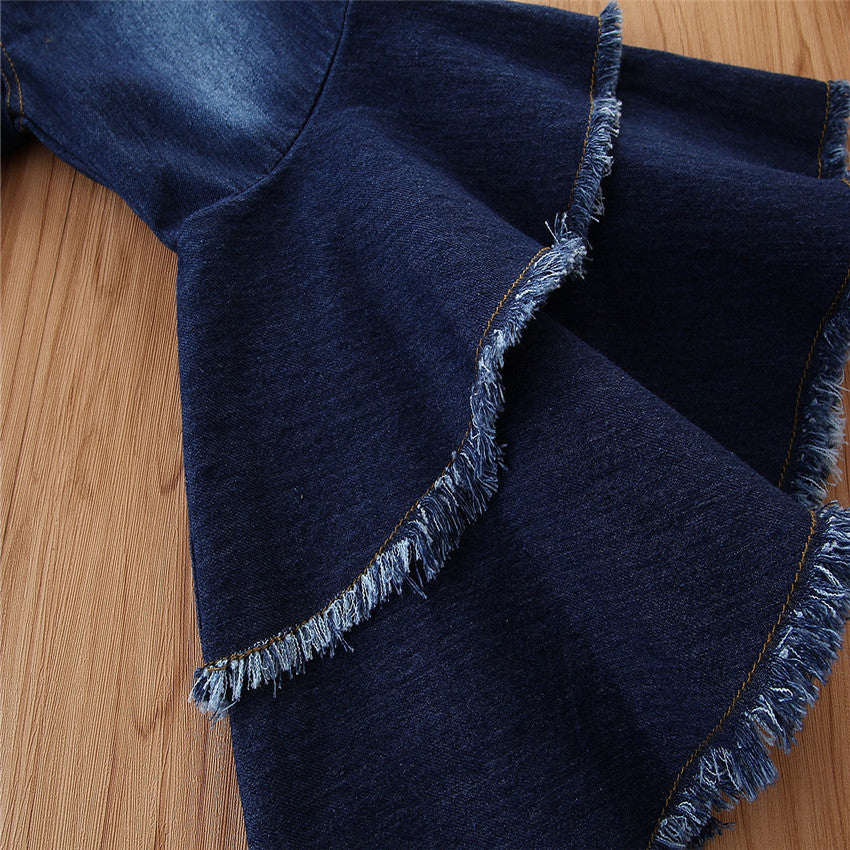 European And American Style Girls Kids Fashion Bell Bottom Pants[available]