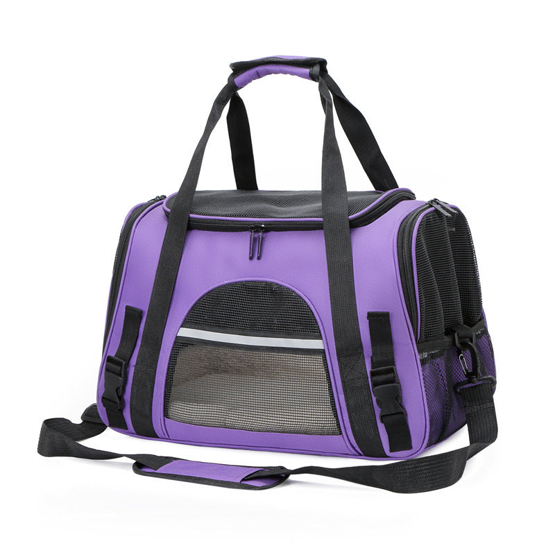 Airline Approved Pet Carrier Backpack with breathable mesh panels, padded shoulder straps, and secure design for cats and small dogs during travel