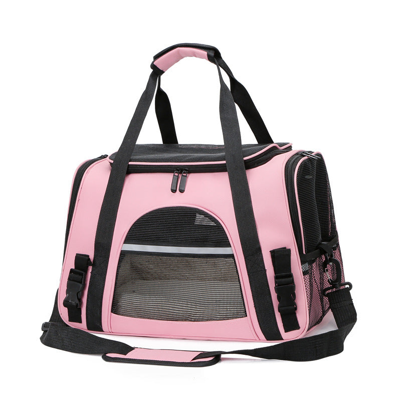 Airline Approved Pet Carrier Backpack with breathable mesh panels, padded shoulder straps, and secure design for cats and small dogs during travel