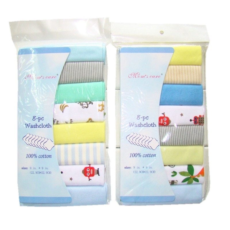 8pcs Pack  Cotton Newborn Baby Towels (Available)