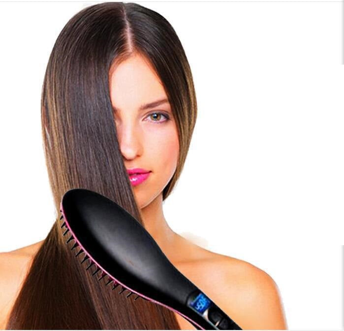 Electric hair straightener comb Bangladesh LED display wet dry hair styling brush anti frizz