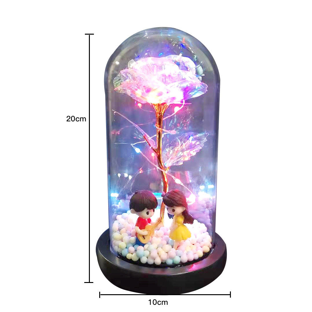 Eternal Rose Glass Dome decorative flower gift for weddings, Valentine's Day, anniversaries, and home décor