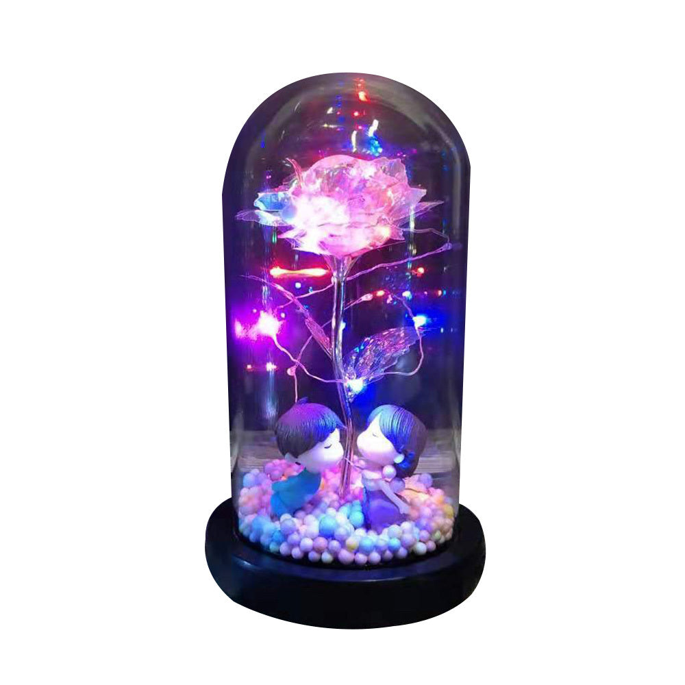 Eternal Rose Glass Dome decorative flower gift for weddings, Valentine's Day, anniversaries, and home décor