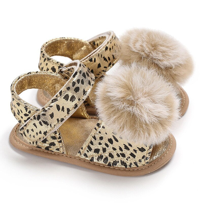 baby newborn childrens shoes baby stroller baby shoes Leopard Cute Ball childrens wear non-slip shoes 0-18M