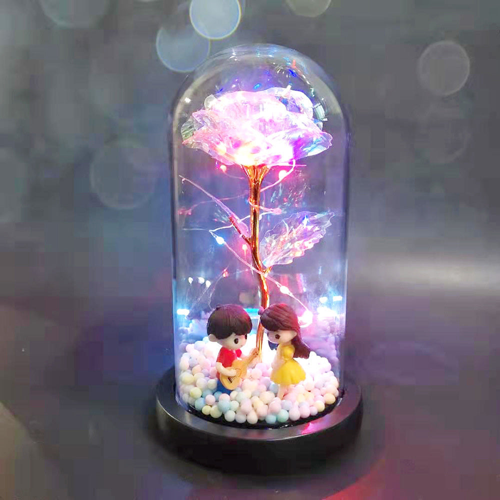 Eternal Rose Glass Dome decorative flower gift for weddings, Valentine's Day, anniversaries, and home décor