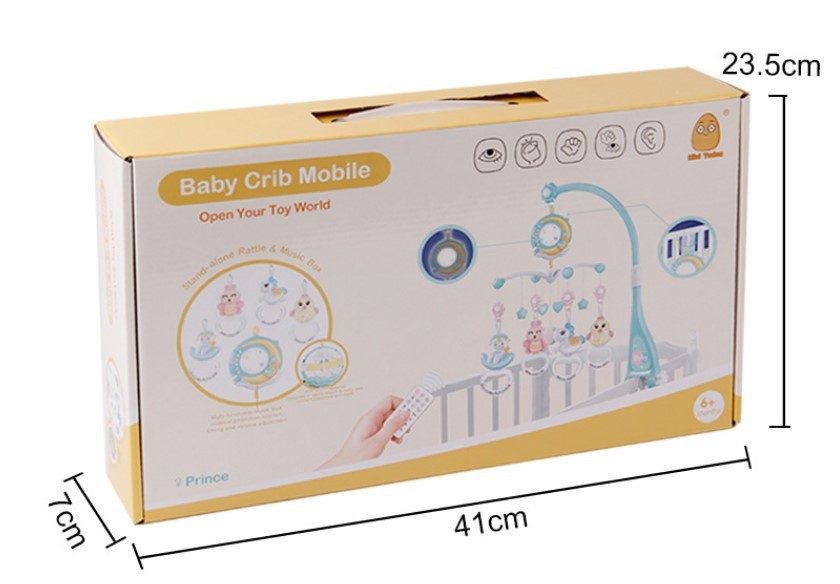 Baby crib mobile toy Bangladesh musical rotating bed bell with light projection for newborn sleep and baby comfort