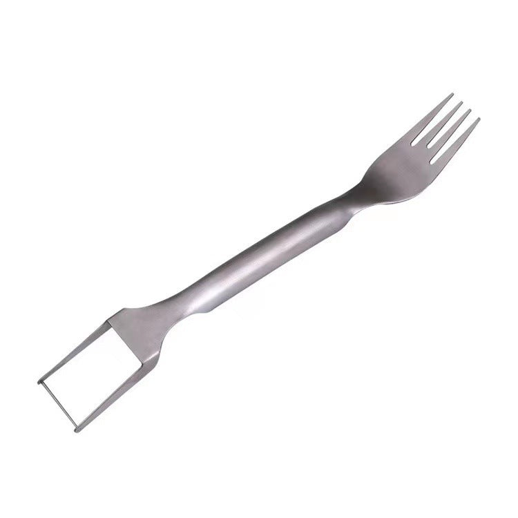 2 in 1 Watermelon Fork Slicer made from stainless steel for cutting and serving watermelon, mango, and other fruits with ease