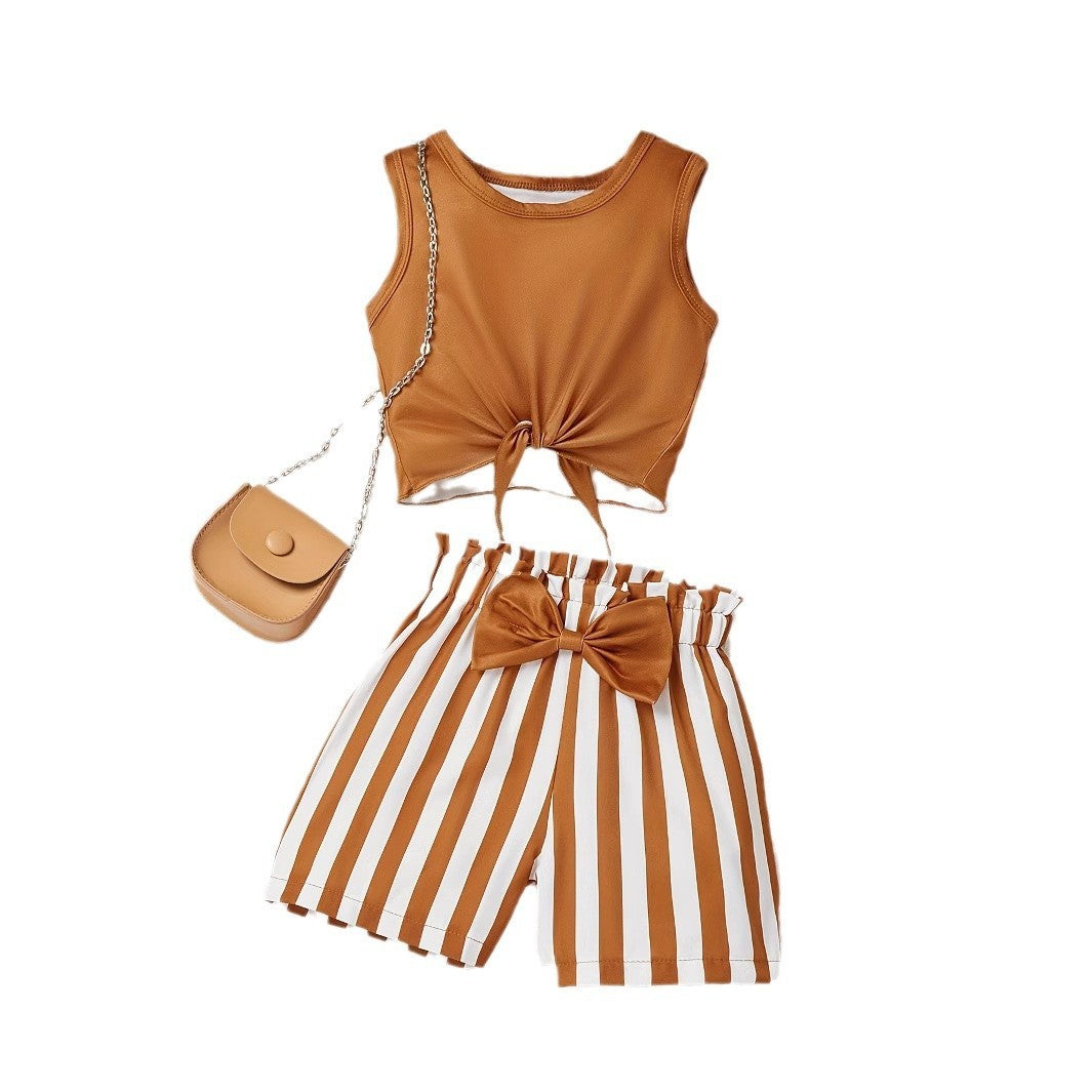 Round Neck Vest Shorts Casual Suit