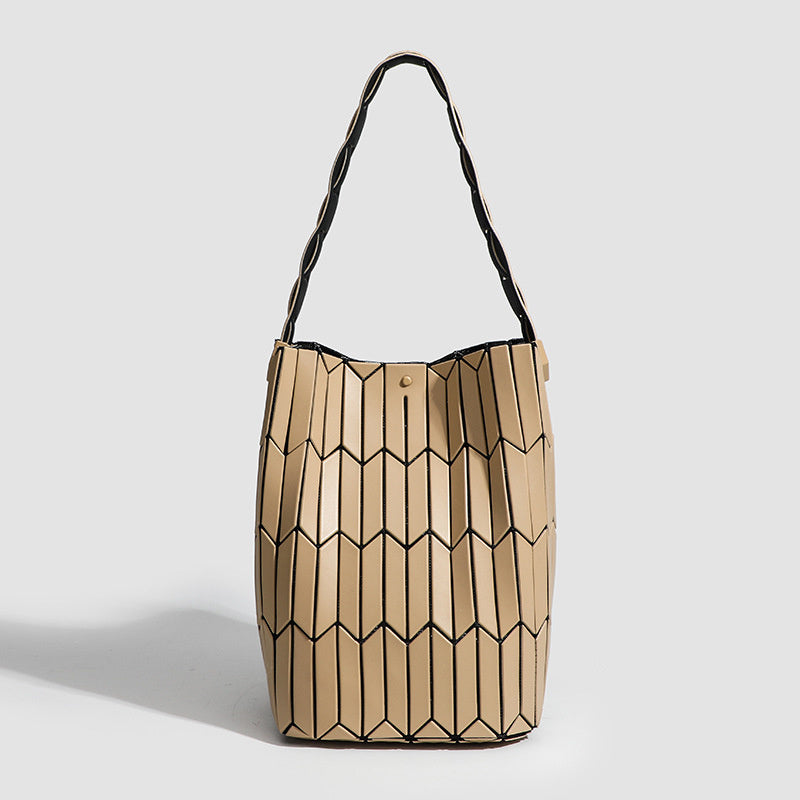 Geometric Rhombus Color Matching Shoulder Bag