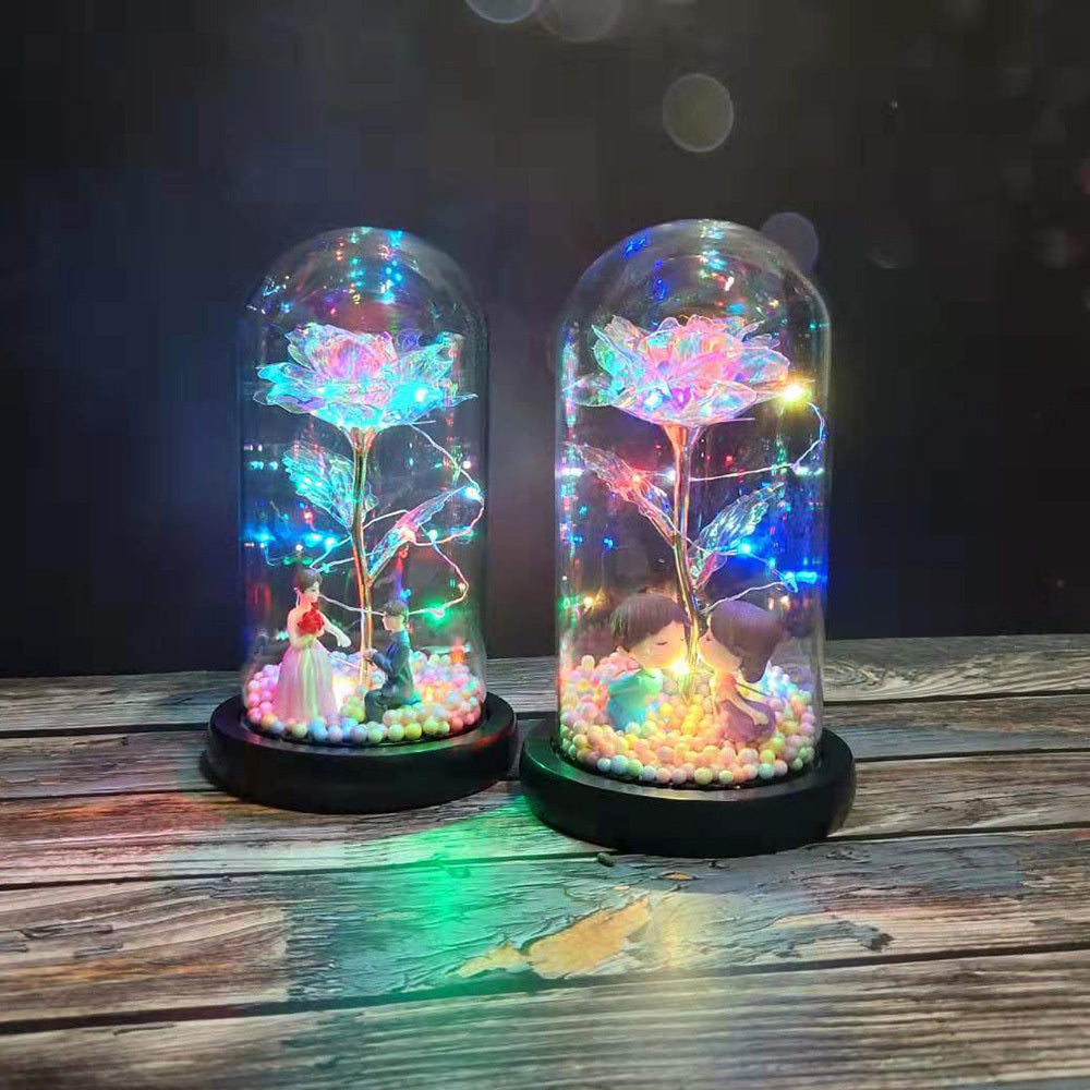 Eternal Rose Glass Dome decorative flower gift for weddings, Valentine's Day, anniversaries, and home décor