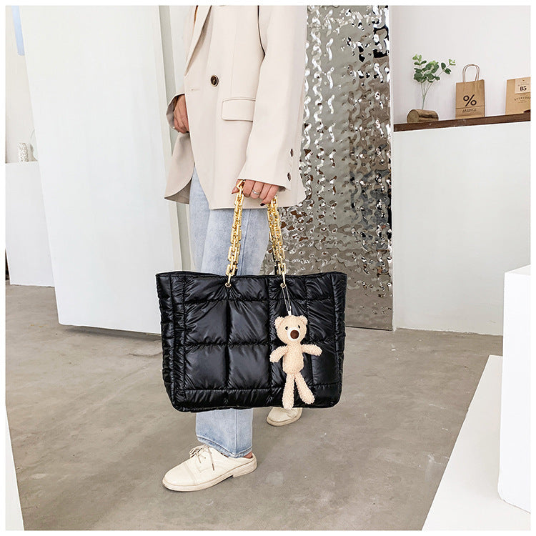 Women Large Chain Shoulder Bag Fashion Leather Tote Bag Luxury Designer Style Bangladesh
