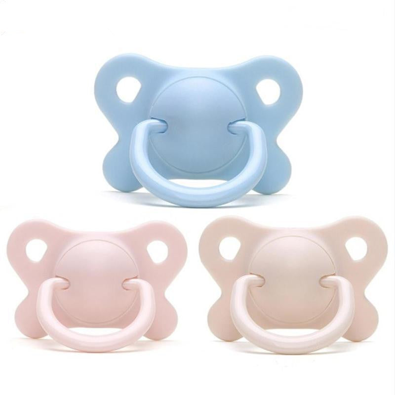 Pacifier Sleeping Baby Pacifier Newborn Silicone Pacifier Super Soft Flat Head  (Available)