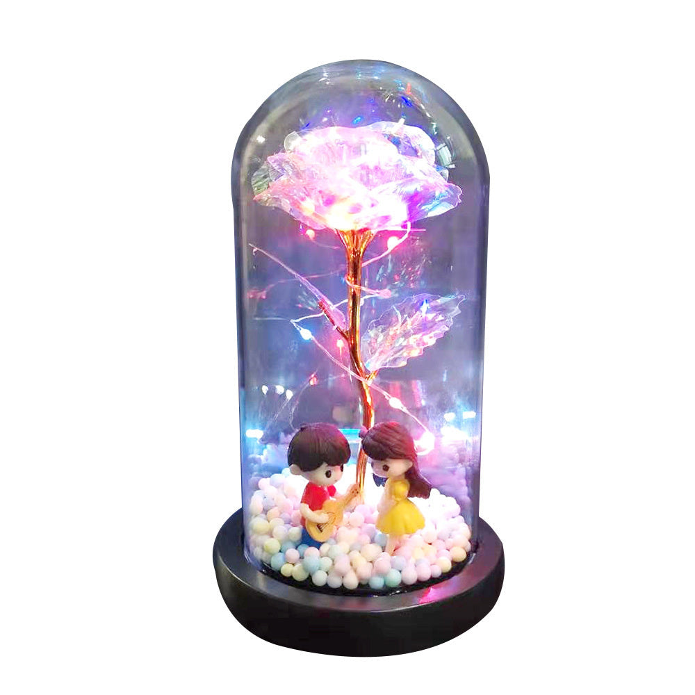 Eternal Rose Glass Dome decorative flower gift for weddings, Valentine's Day, anniversaries, and home décor