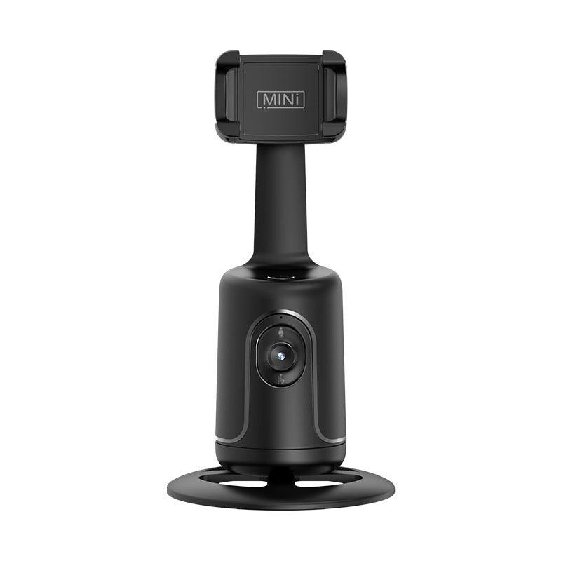 AI Auto Face Tracking Phone Holder with 360-degree smart rotation, gesture control, USB rechargeable battery, and tripod compatibility for vlogging and live streaming