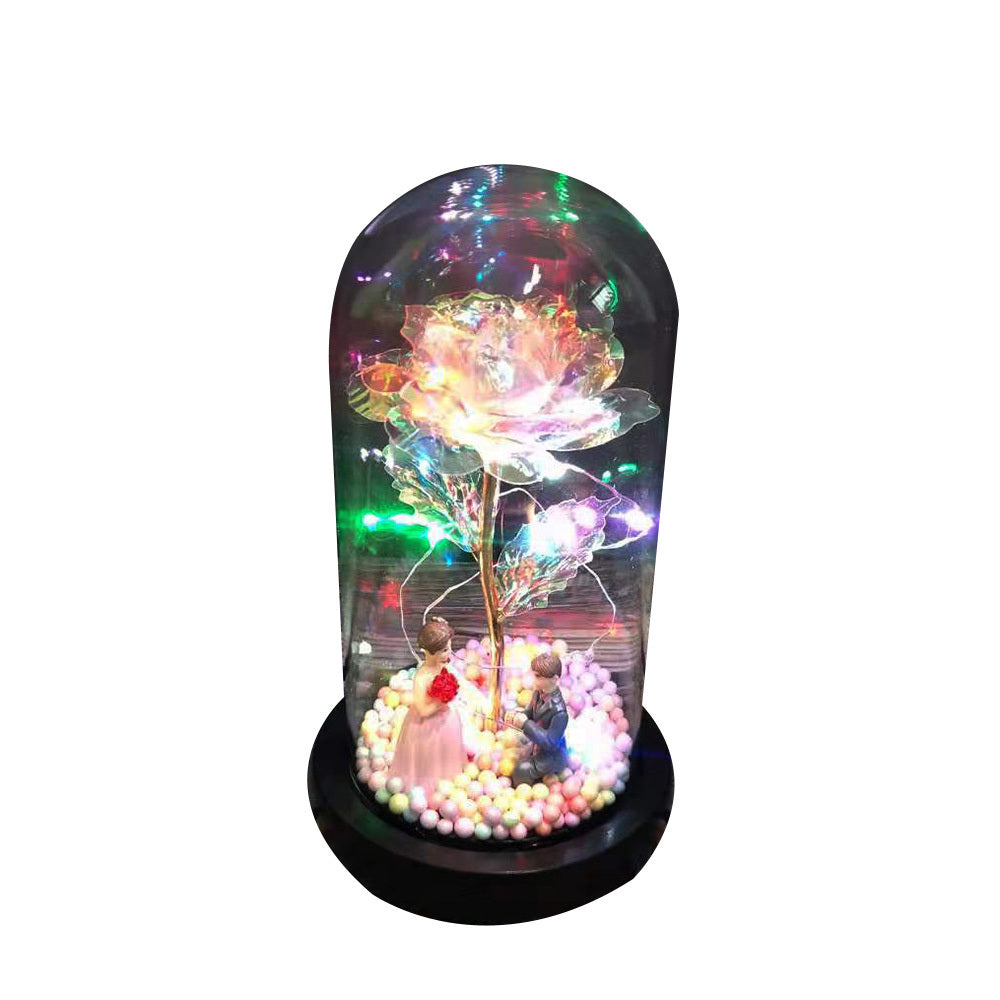 Eternal Rose Glass Dome decorative flower gift for weddings, Valentine's Day, anniversaries, and home décor
