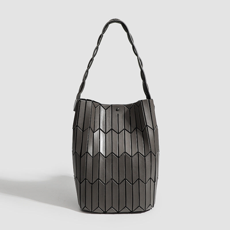 Geometric Rhombus Color Matching Shoulder Bag