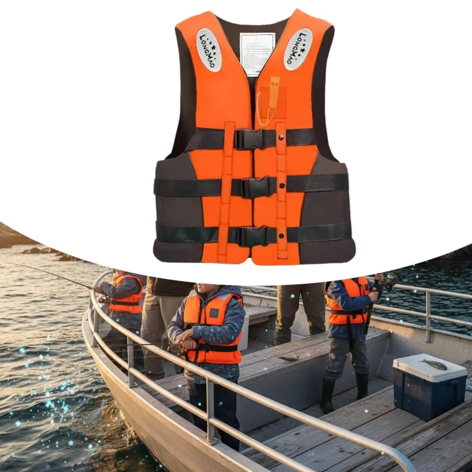 Oxford Life jacket for Adults Sturdy Kayaking Jacket General Purpose Buoyancy Jacket Flotation Device for Rafting Water Sports