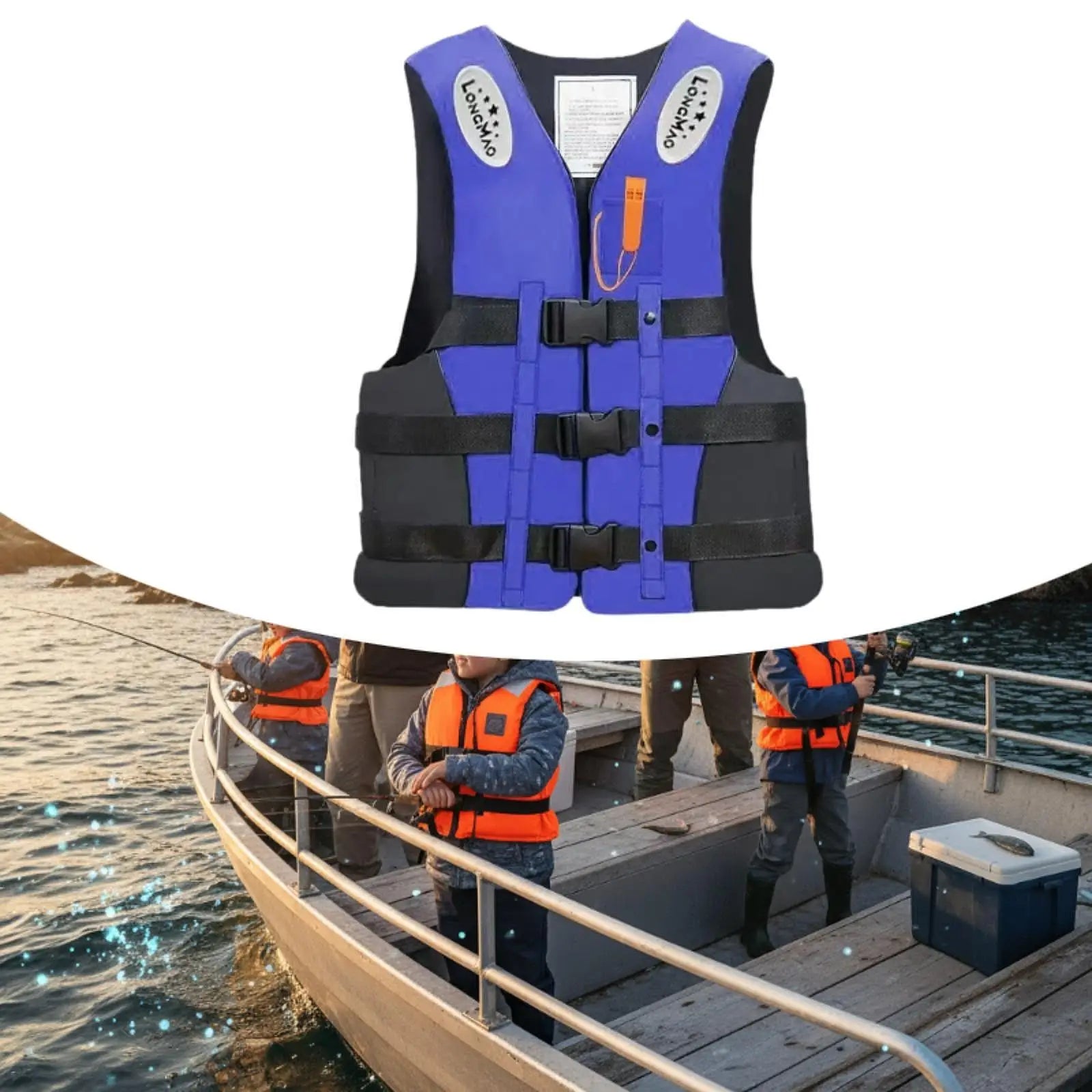 Oxford Life jacket for Adults Sturdy Kayaking Jacket General Purpose Buoyancy Jacket Flotation Device for Rafting Water Sports