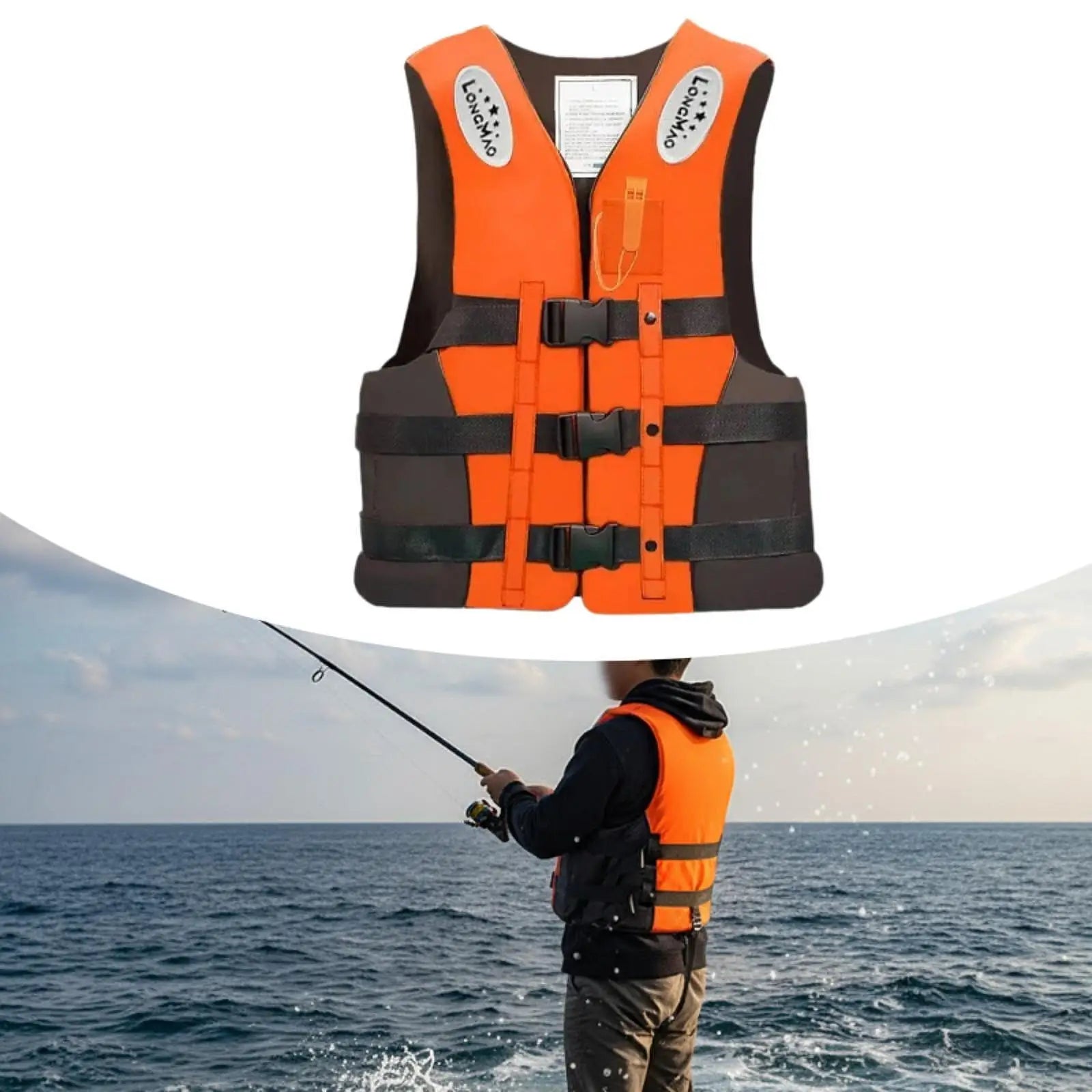 Oxford Life jacket for Adults Sturdy Kayaking Jacket General Purpose Buoyancy Jacket Flotation Device for Rafting Water Sports