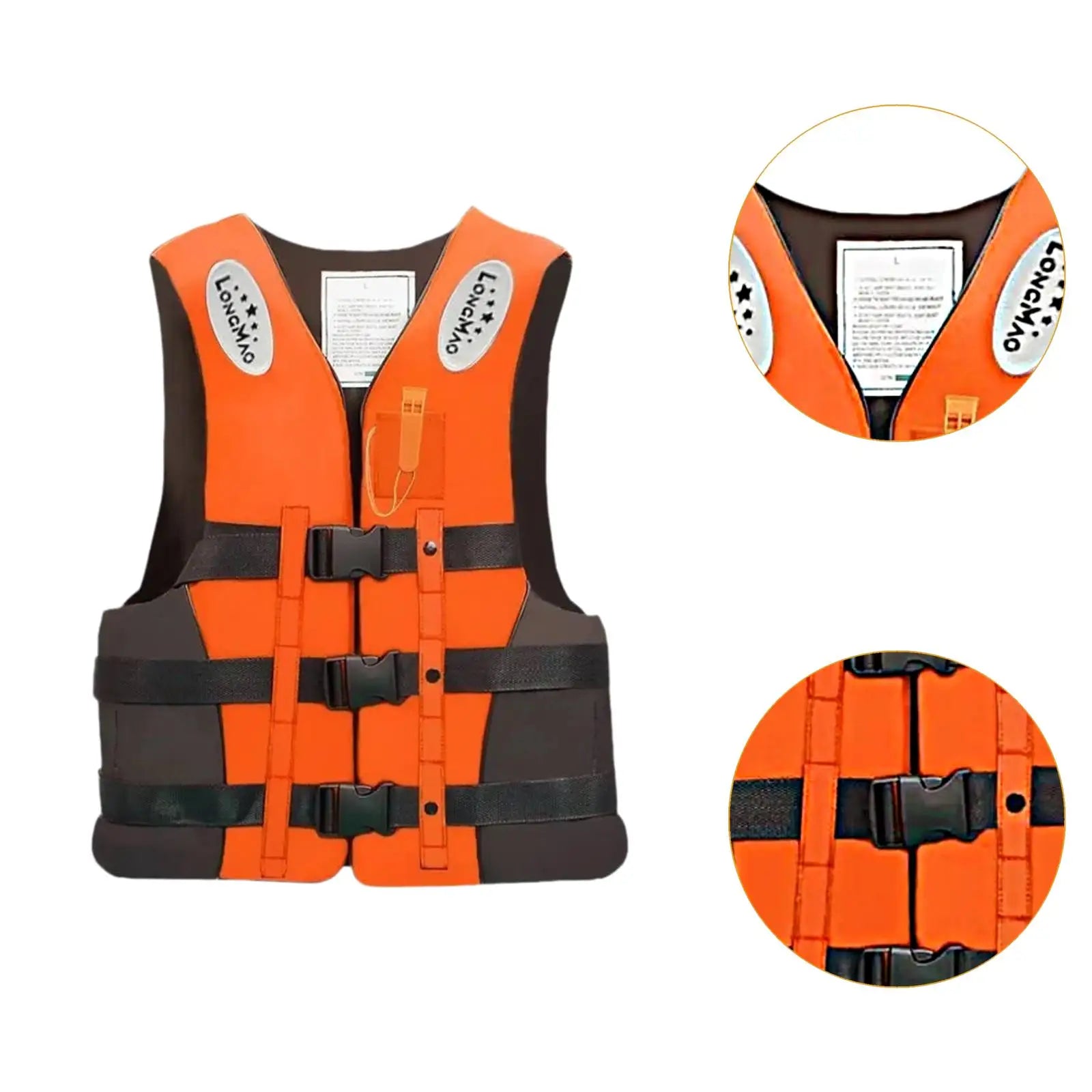 Oxford Life jacket for Adults Sturdy Kayaking Jacket General Purpose Buoyancy Jacket Flotation Device for Rafting Water Sports
