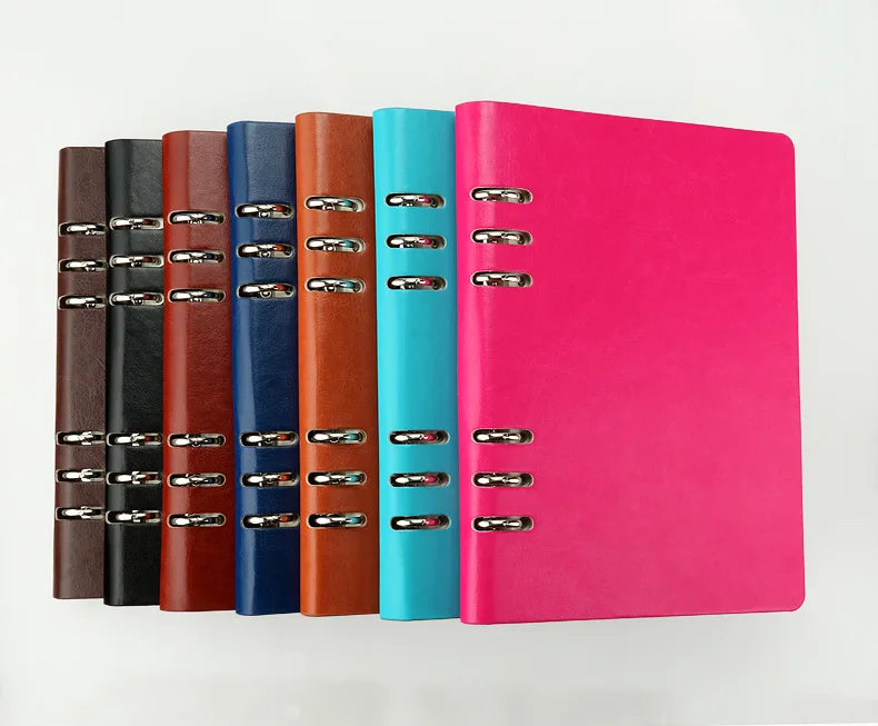 A5 Leather Loose-leaf Refill Notebook Cover Spiral Binder Planner Diary Replacement Cover Office School Supplies