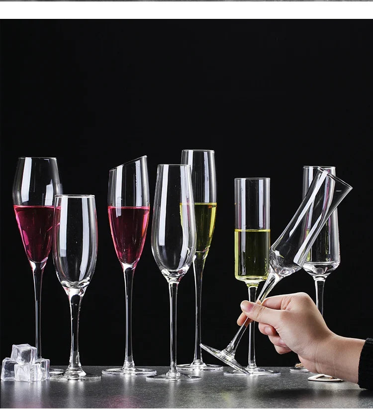 Crystal Goblet Champagne Glass Cup Creative Red Wine Sparkling Sweet Wine Glass Wedding Party Bar Home Drink Glass