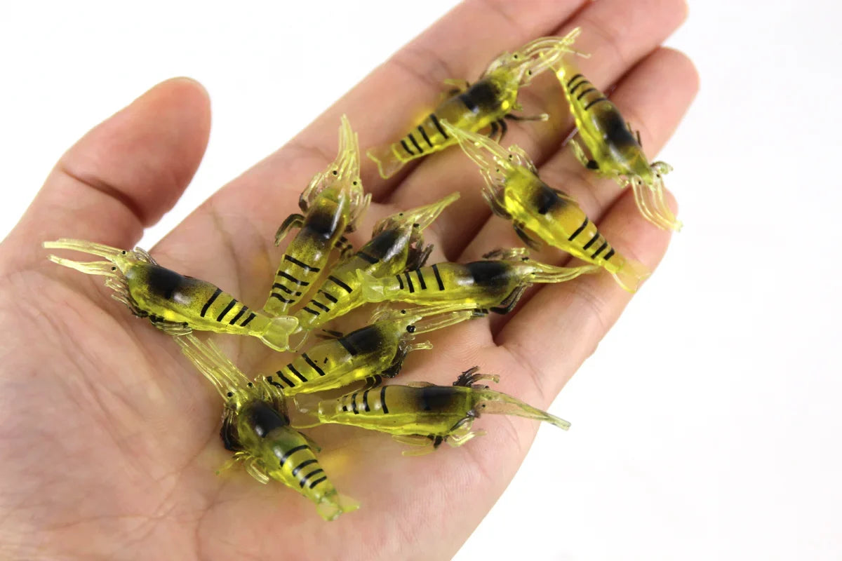Luminous Shrimp Silicone Artificial Bait Simulation Soft Prawn With Hooks Carp Wobbler For Fishing Tackle Lure Carp