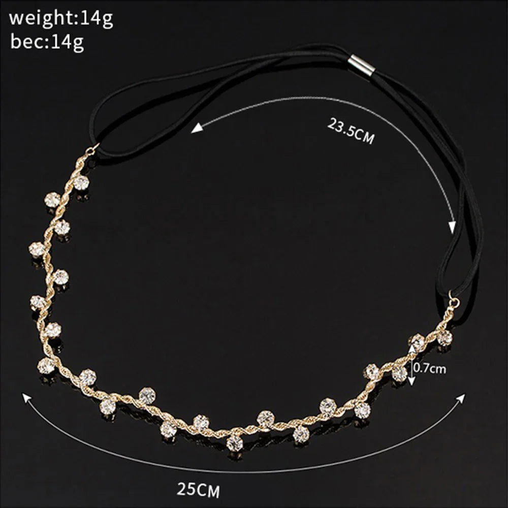Women Hair Accessories Crystal Chain Charms Head Bands Women Jewelry Wedding Bridal Hair Jewelry H008