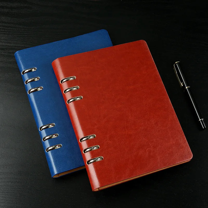 A5 Leather Loose-leaf Refill Notebook Cover Spiral Binder Planner Diary Replacement Cover Office School Supplies