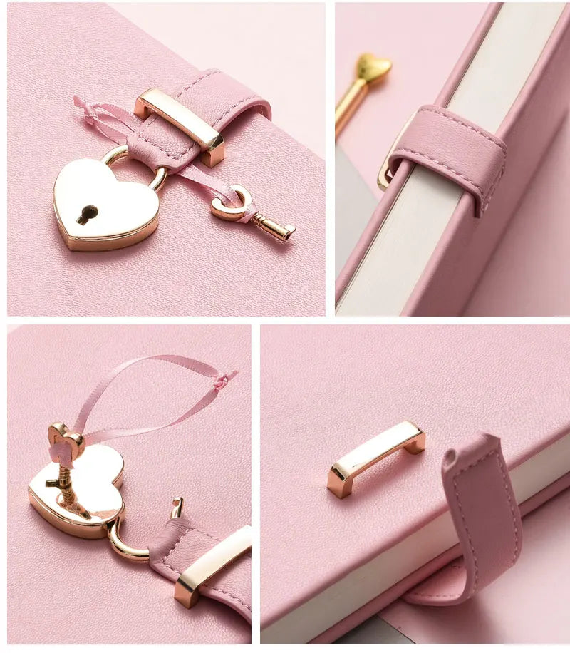 Secret Notebook Ruled Journal Lined Diary With Heart Lock Creative Gift