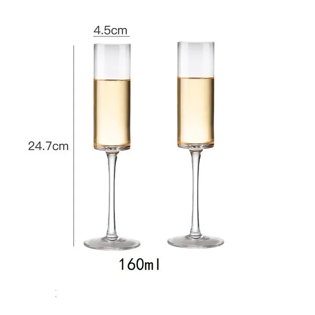 Crystal Goblet Champagne Glass Cup Creative Red Wine Sparkling Sweet Wine Glass Wedding Party Bar Home Drink Glass