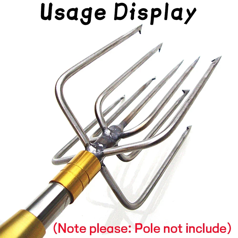 1 piece stainless steel 9 prongs 8mm thread fishing spear head for winter fishing Pike Eel