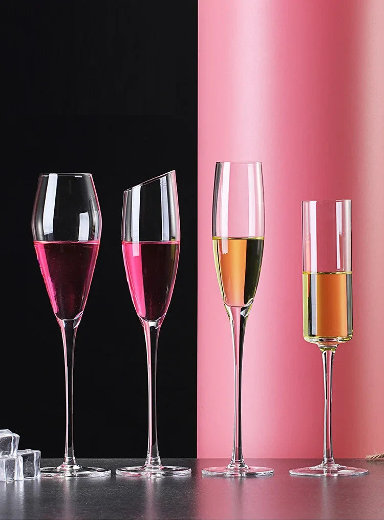 Crystal Goblet Champagne Glass Cup Creative Red Wine Sparkling Sweet Wine Glass Wedding Party Bar Home Drink Glass