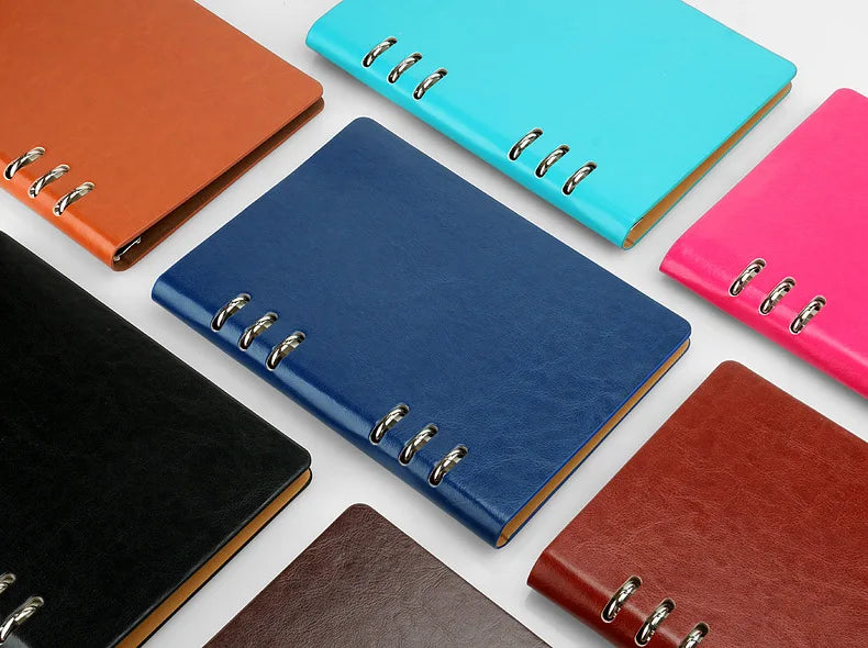 A5 Leather Loose-leaf Refill Notebook Cover Spiral Binder Planner Diary Replacement Cover Office School Supplies