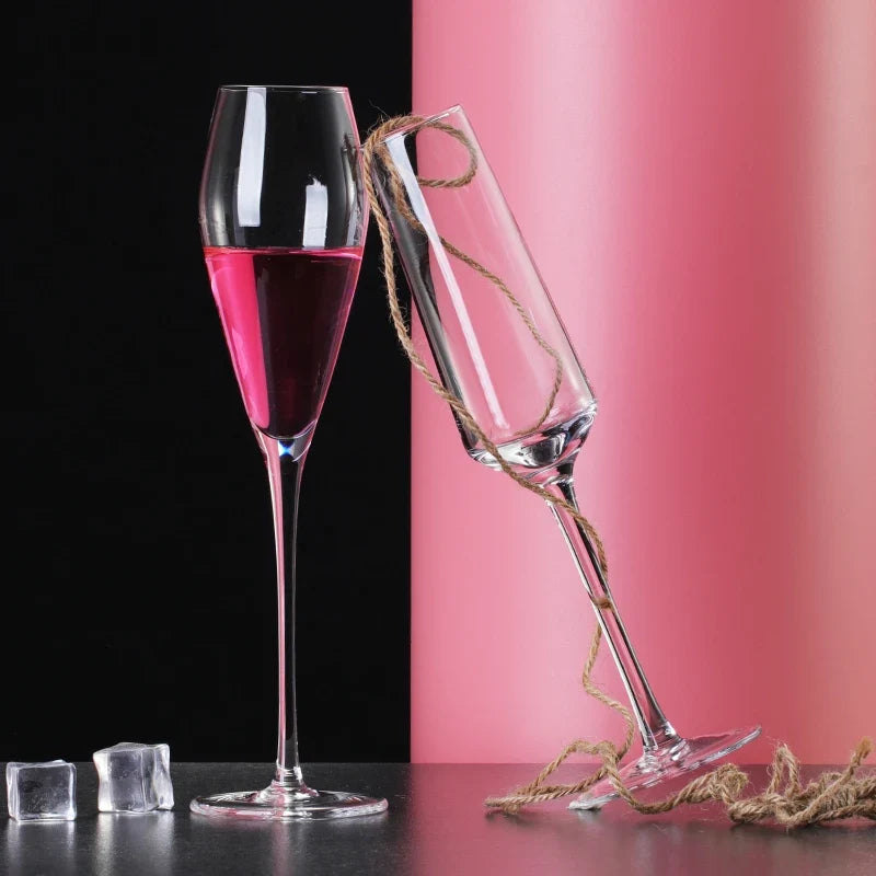 Crystal Goblet Champagne Glass Cup Creative Red Wine Sparkling Sweet Wine Glass Wedding Party Bar Home Drink Glass