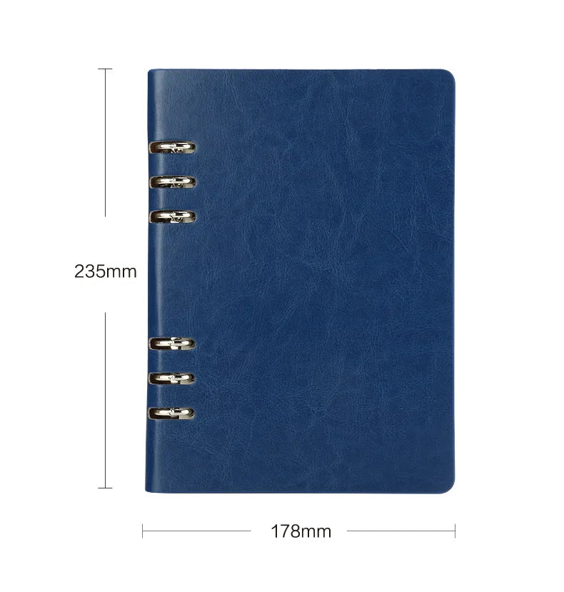 A5 Leather Loose-leaf Refill Notebook Cover Spiral Binder Planner Diary Replacement Cover Office School Supplies