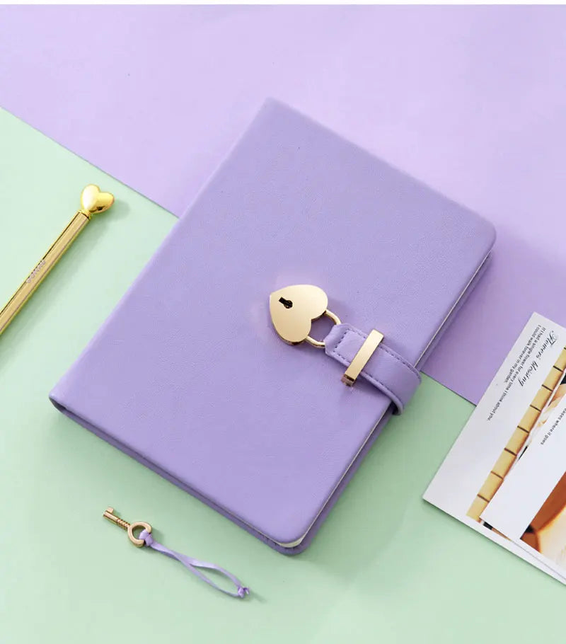 Secret Notebook Ruled Journal Lined Diary With Heart Lock Creative Gift