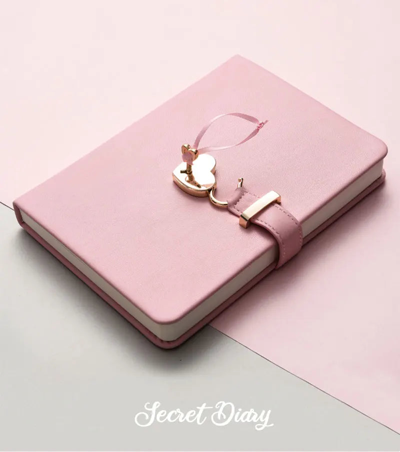 Secret Notebook Ruled Journal Lined Diary With Heart Lock Creative Gift