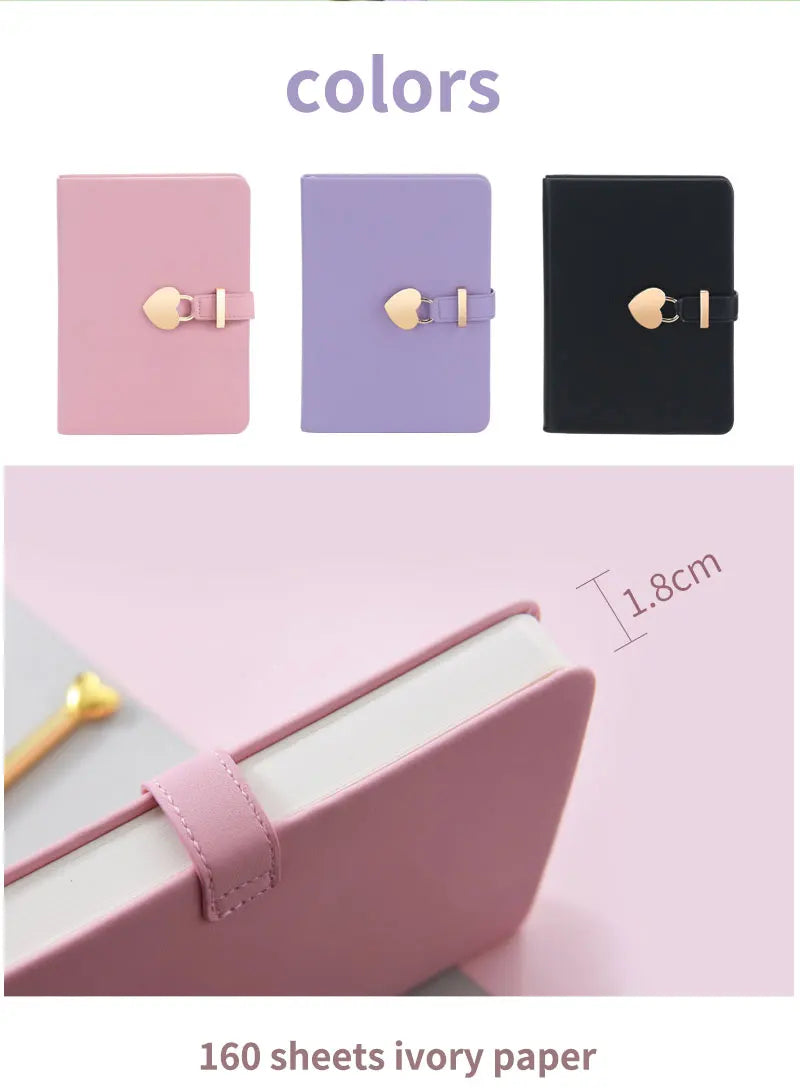 Secret Notebook Ruled Journal Lined Diary With Heart Lock Creative Gift