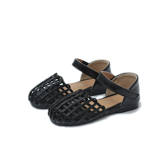 Girls summer sandals Bangladesh hollow out PU leather baby girls beach sandals breathable comfortable footwear