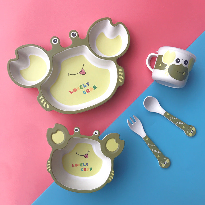Baby feeding bowl with Bamboo Fiber spoon and Bamboo Fiber straw