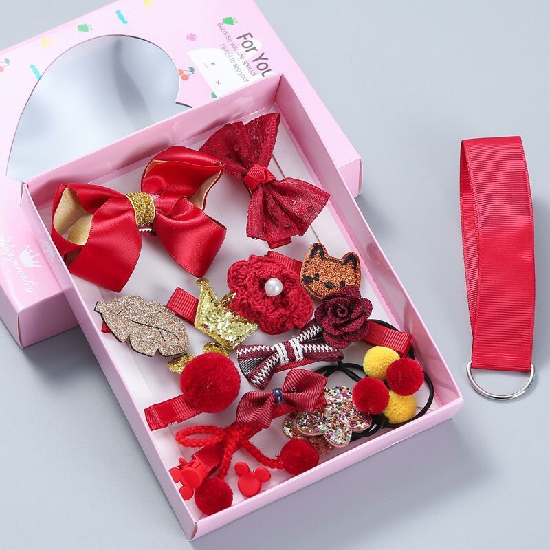 lovely Princess Kids Hair Clips 18pcs/set with gift box packaging (Available)