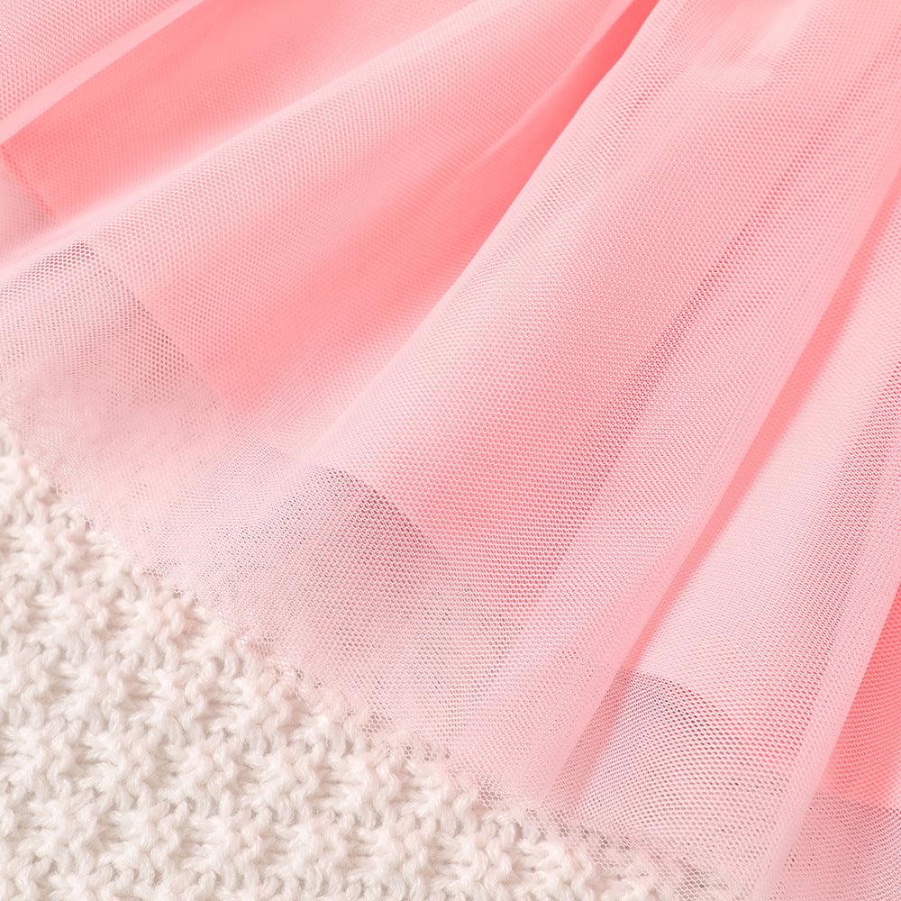Girl's spring and autumn style waist flower design dress (Available)