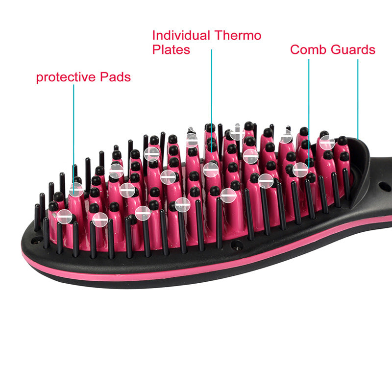 Electric hair straightener comb Bangladesh LED display wet dry hair styling brush anti frizz