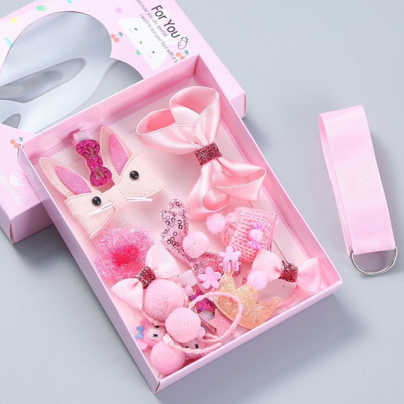 lovely Princess Kids Hair Clips 18pcs/set with gift box packaging (Available)
